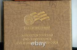 2008-W Gold American Buffalo Coin 1/10 Oz. 9999 Fine With Box and COA