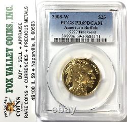 2008-w $25 Proof Gold Buffalo 1/2 Oz. 9999 Fine Gold Coin Pr69 Dcam Pcgs