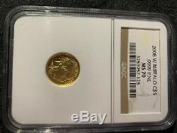 2008 w buffalo 5$ 1/10oz gold. 9999 fine ms 70 NGC