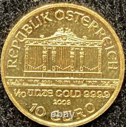 2009 1/10 oz Philharmonic 10 Euro Gold. 9999 Fine Great Gold Investment
