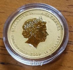 2009 AUSTRALIA $15 GOLD GEM PROOF, 1/10 OUNCE. 9999 FINE GOLD, YEAR of the OX 2009 AUSTRALIA $15 GOLD GEM PROOF, 1/10 OUNCE. 9999 FINE GOLD, YEAR of the OX