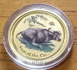 2009 AUSTRALIA $15 GOLD GEM PROOF, 1/10 OUNCE. 9999 FINE GOLD, YEAR of the OX 2009 AUSTRALIA $15 GOLD GEM PROOF, 1/10 OUNCE. 9999 FINE GOLD, YEAR of the OX