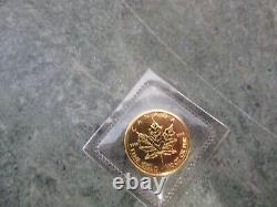 2009 Canada 1/10 Oz Gold Maple Leaf Coin 24 K Fine Gold Uncirculated Sealed