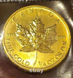 2009 Canada 1/4 oz Gold BU Maple Leaf. 9999 Fine Gold! Sealed GEM