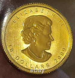 2009 Canada 1/4 oz Gold BU Maple Leaf. 9999 Fine Gold! Sealed GEM