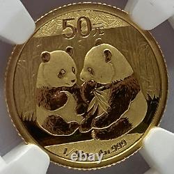 2009 China 1/10 oz Gold Panda 50Y NGC MS70.999 Fine Coin