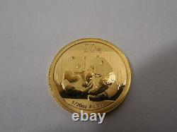 2009 China Panda 1/20 oz 20 Yuan Gold Coin 1/20 oz. 999 Fine Gold