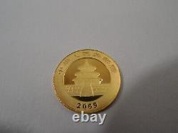 2009 China Panda 1/20 oz 20 Yuan Gold Coin 1/20 oz. 999 Fine Gold