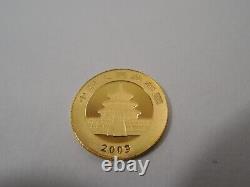 2009 China Panda 1/20 oz 20 Yuan Gold Coin 1/20 oz. 999 Fine Gold