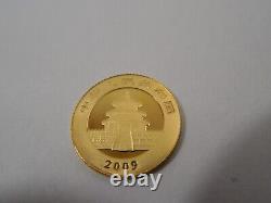 2009 China Panda 1/20 oz 20 Yuan Gold Coin 1/20 oz. 999 Fine Gold