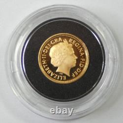 2009 UK 1/4 Sovereign Elizabeth II. 9167 Fine Gold Coin in Capsule