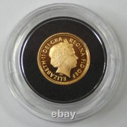 2009 UK 1/4 Sovereign Elizabeth II. 9167 Fine Gold Coin in Capsule