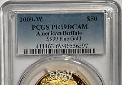 2009-W 1 oz Proof Gold American $50 Buffalo PCGS PR69 DCAM, 1oz. 9999 Fine Gold