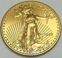 2010 $10 American Gold Eagle 1/4 Oz. 999 Fine Gold BU Uncirculated Coin