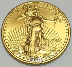 2010 $10 American Gold Eagle 1/4 Oz. 999 Fine Gold BU Uncirculated Coin (4)