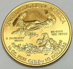 2010 $10 American Gold Eagle 1/4 Oz. 999 Fine Gold BU Uncirculated Coin (4)