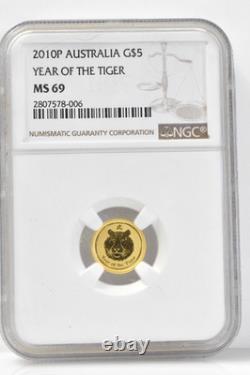2010 P NGC MS 69 Australia Year of the Tiger 1/20 oz 9999 Fine Gold Lunar 2010 P NGC MS 69 Australia Year of the Tiger 1/20 oz 9999 Fine Gold Lunar