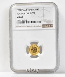 2010 P NGC MS 69 Australia Year of the Tiger 1/20 oz 9999 Fine Gold Lunar 2010 P NGC MS 69 Australia Year of the Tiger 1/20 oz 9999 Fine Gold Lunar