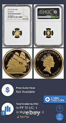 2010 Tuvalu $2 Los Reyes 1/25 oz. 999 Fine Gold Coin NGC PF 70 UC (Only 70!)