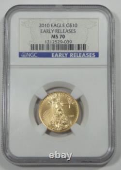 2010 USA Eagle G$10 Early Releases NGC MS 70 1/4oz Fine Gold 2010 USA Eagle G$10 Early Releases NGC MS 70 1/4oz Fine Gold