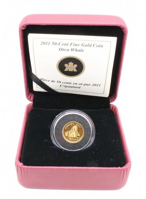 2011 50-cent 1/25 Oz Fine Gold Coin Orca Whale