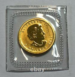 2011 Canada 1/10th oz $5 Gold Maple Leaf Coin. 9999 Fine Gold, Sealed BU