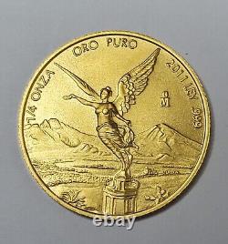 2011 Mo Mexico 1/4 Ounce Gold Libertad Onza BU 0.999 FINE Gold Oro Puro