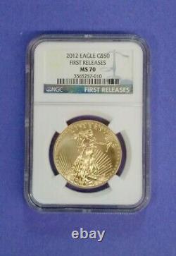 2012 Eagle, Fine Gold, MS 70 First Releases, 4 Coin Set