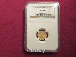 2013 Mexico Ngc Ms68 1/10 Gold. 999 Fine