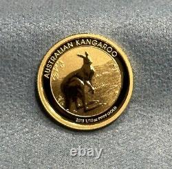 2013 Perth Mint 1/10 oz Australian Kangaroo 99.99 Fine Gold $15 Coin in Capsule