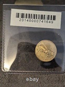 2014 1/10 oz $5 American Gold Eagle. 999 Fine Gold Bullion BU lot#4060