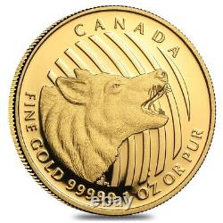 2014 1 oz Canadian Gold Howling Wolf Call of the Wild. 99999 Fine Gold In Assay