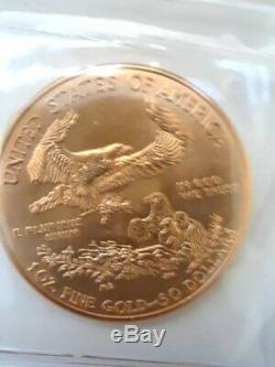 2014 1 oz fine gold American Eagle 50 dollar coin, BU