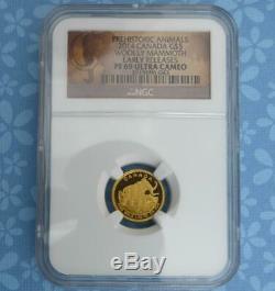 2014 NGC Proof 69 Ultra Cameo Canada 1/10th oz. 9999 Fine Gold Mammoth $5 Coin