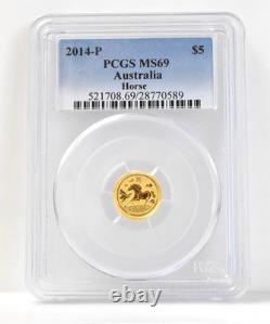 2014 P PCGS MS 69 Australia $5 Year of The Horse 1/20 oz 9999 Fine Gold 2014 P PCGS MS 69 Australia $5 Year of The Horse 1/20 oz 9999 Fine Gold