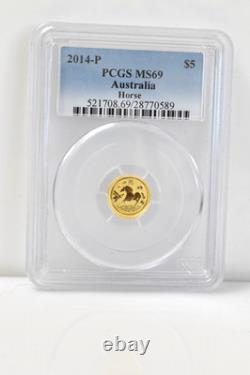 2014 P PCGS MS 69 Australia $5 Year of The Horse 1/20 oz 9999 Fine Gold 2014 P PCGS MS 69 Australia $5 Year of The Horse 1/20 oz 9999 Fine Gold