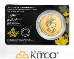 2014 Royal Canadian Mint 1 oz Fine Gold Coin 99999 Call Of The Wild Howling Wolf