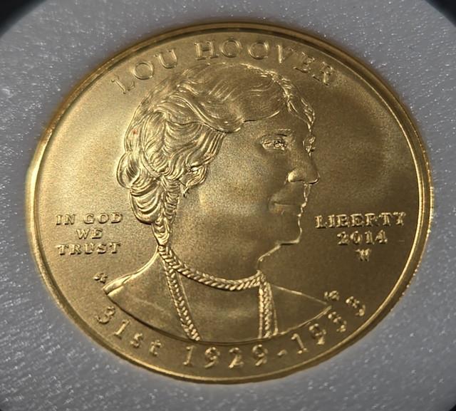 2014-w First Spouse Gold $10 Lou Hoover 1/2 Ounce. 9999 Fine Coin Only