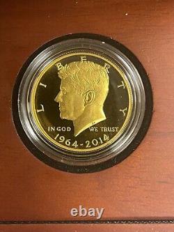 2014-W Kennedy Half Dollar 50C 3/4oz 9999 Fine Gold Coin with Box & COA 50th Anniv