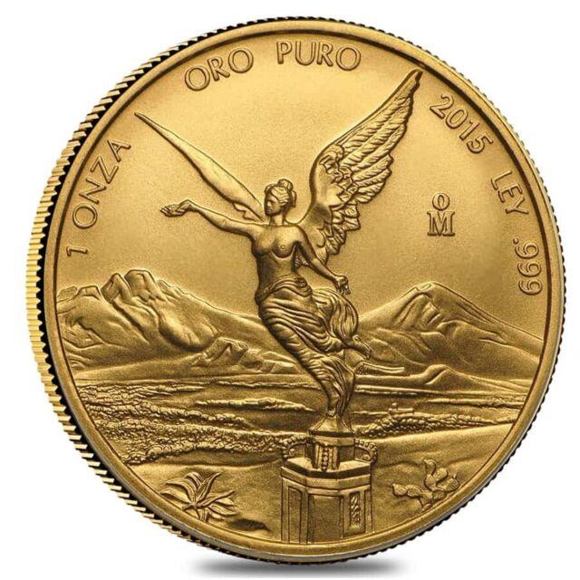 2015 1 Oz Mexican Gold Libertad Coin. 999 Fine Bu