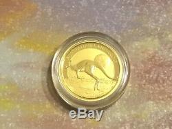 2015 Australian Kangaroo $15 1/10 Ounce Gold Coin. 9999 Fineness in Capsule