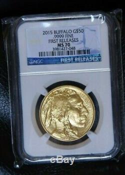 2015 Buffalo Gold $50.9999 Fine NGC MS70 Early Releases