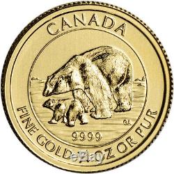 2015 Canada Gold Polar Bear and Cub $10 1/4 oz. 9999 Fine BU