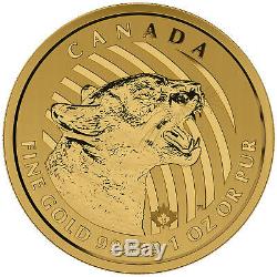 2015 Canadian 1oz Gold Growling Cougar. 99999 Fine in Assay BU