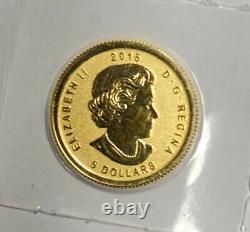 2015 Canadian Maple Leaf E=mc2 Privy 9999 Fine Gold 1/10 oz $5 Canada Coin