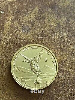 2015 Libertad Onza Mexico 1/10 oz Fine. 999 Gold Coin Rare Low Minted BU