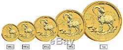 2015-P $5 1/20oz Gold Australian Year of the Goat. 9999 fine BU