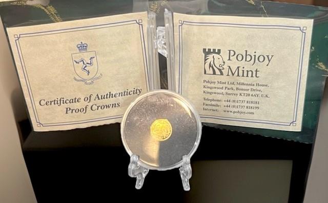 2015 Pobjoy Mint Isle Of Man 1/64oz Angel. 9999 Fine Gold Rare Proof Coin With Coa