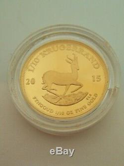 2015 South African 22ct Gold 1/10th Of An Oz. KRUGERRAND Collectible Coin