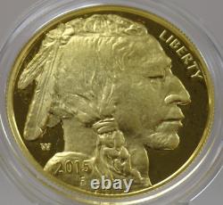 2015 United States $50 proof one troy ounce 9999 fine gold Buffalo coin PM6, OMP